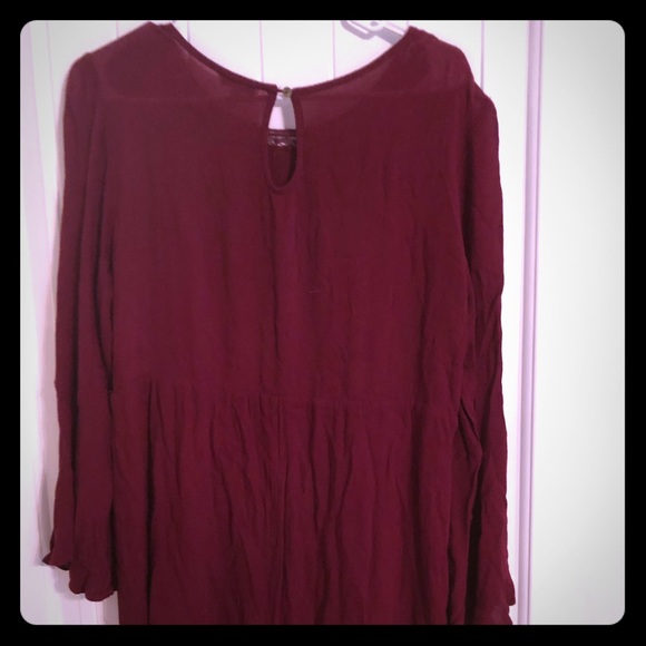 JOBIFL Maroon/Burgundy Babydoll Dress - Picture 4 of 4